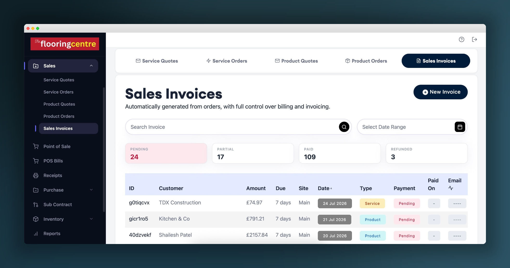 Sales Invoices