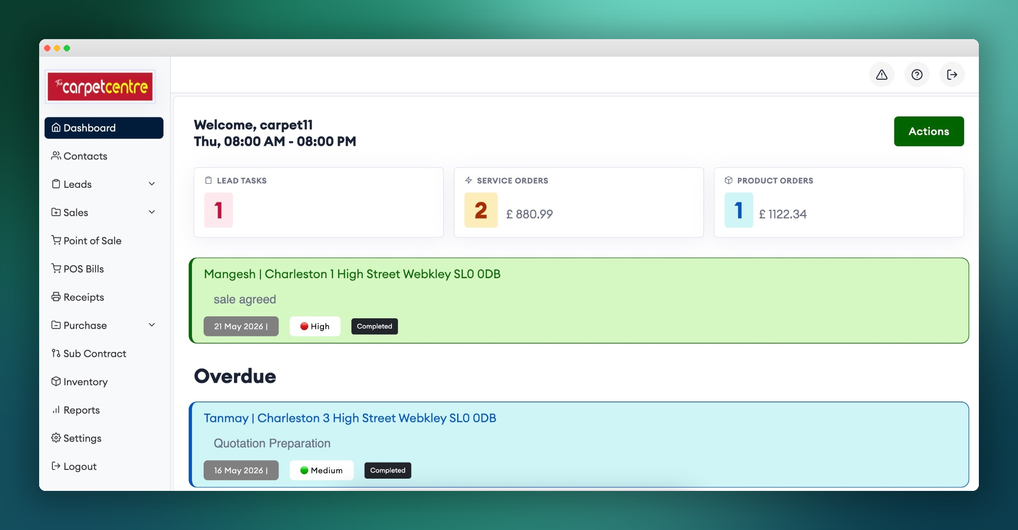 Daily dashboard